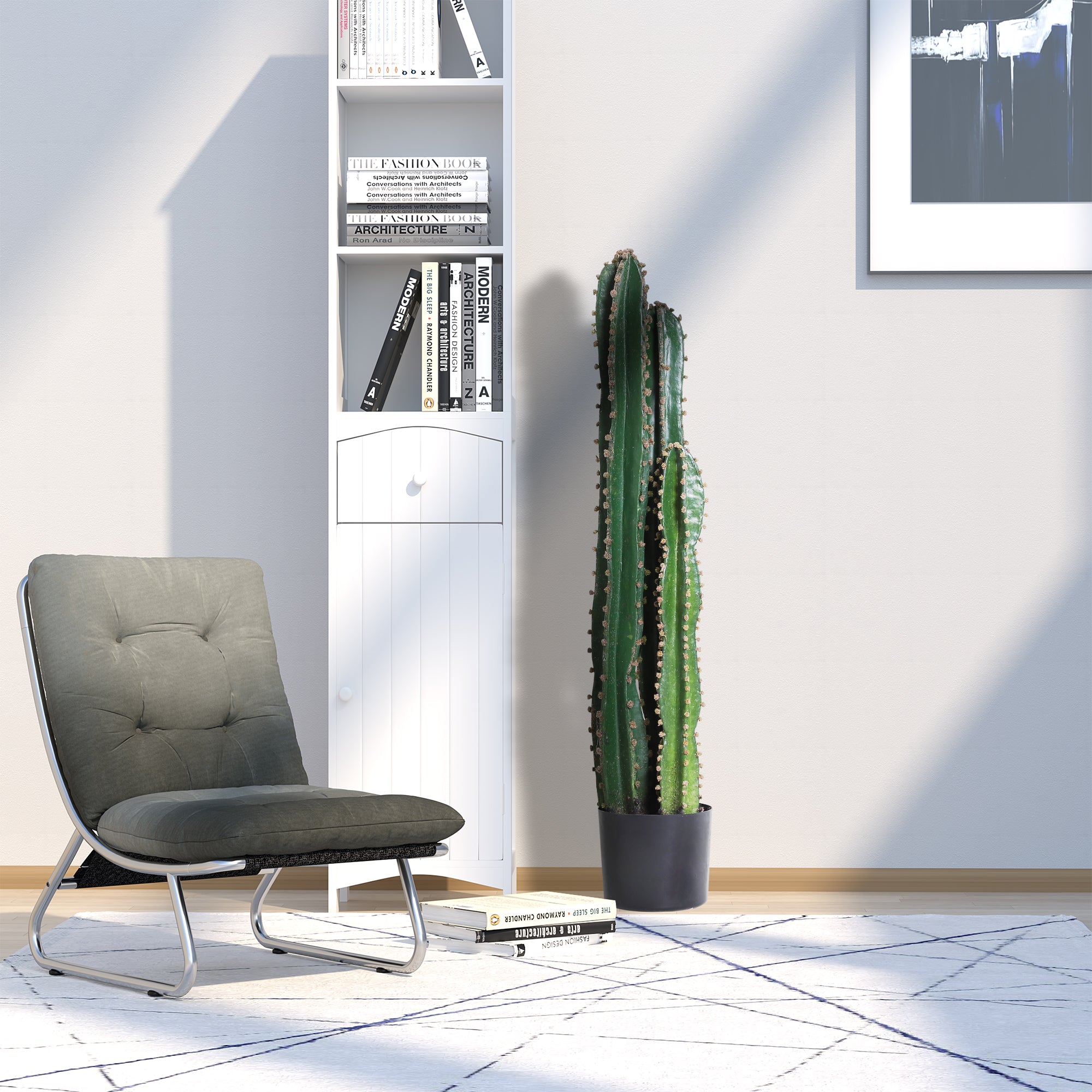 Large Realistic Artificial Cactus Big Size Ø 17 x 98H cm Green Plant