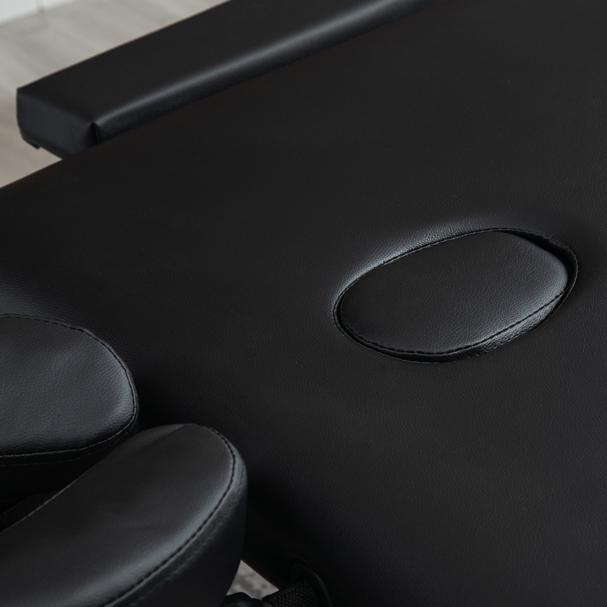 Foldable Massage Table Portable Massage Bed + Carrying Bag Max Load 225 Kg Adjustable Height Aluminum Alloy Structure 210 x 90 cm Black