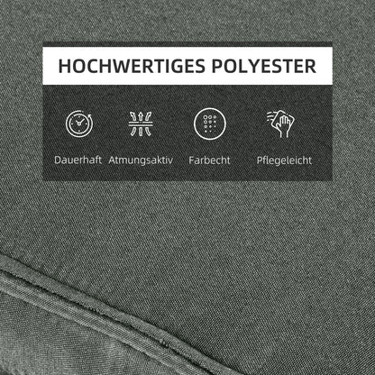 Lounger Cushion with Headrest Pillow, Removable Polyester + Cotton Fiber Cover Grey 198 x 53 x 5 cm