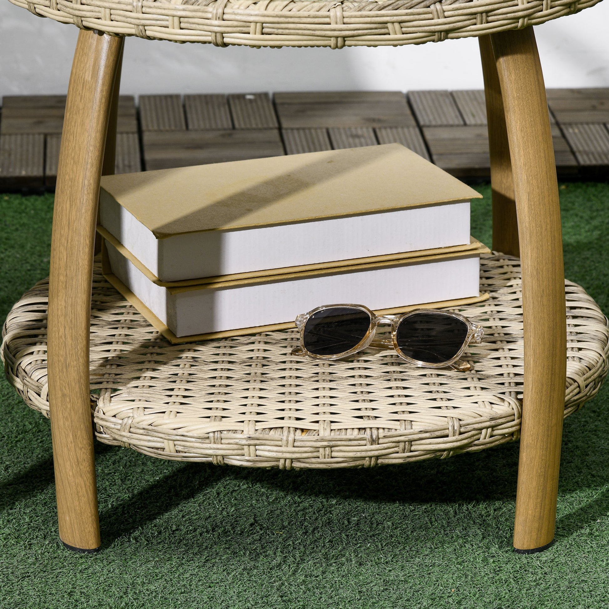 3-Piece Garden Furniture Set with Aluminum Frame and Removable Cushions for Terrace Patio Garden Natural and Brown