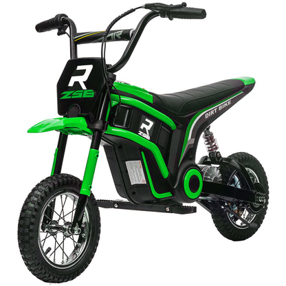 Electric Motorcycle for Kids Electric Motorcycle with 24V 350W Motor, 8-16 KM/H Speed Mode, 12 Inch Air Tires, Electric Motorcycle with Music Headlights, Moto Cross for Kids 8-12 Years Green