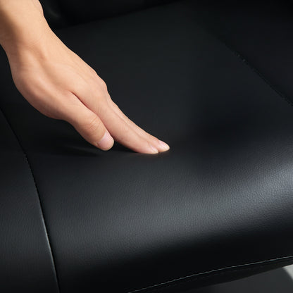 Recliner Chair with Stool 360° Rotating TV Chair with Reclining Function Relax Chair with Adjustable Backrest TV Chair up to 150 kg Load for Living Room Faux Leather, Black