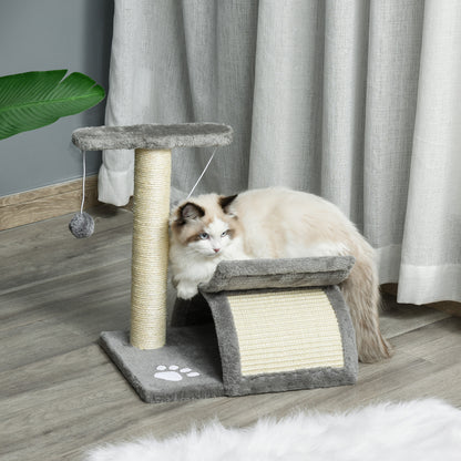 Small Cat Scratching Post Tree Cat Toy Scratching Post for Cats with Play Ball Brown 40 x 30 x 43 cm
