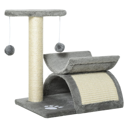 Small Cat Scratching Post Tree Cat Toy Scratching Post for Cats with Play Ball Brown 40 x 30 x 43 cm