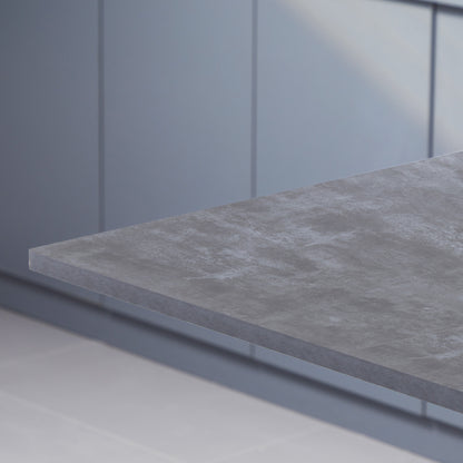 Dining Table for 4-6 people, Living Room Table with Marble Effect Top, 140x80x76 cm