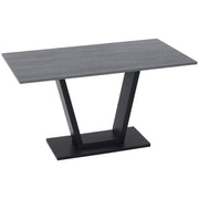 Dining Table for 4-6 people, Living Room Table with Marble Effect Top, 140x80x76 cm