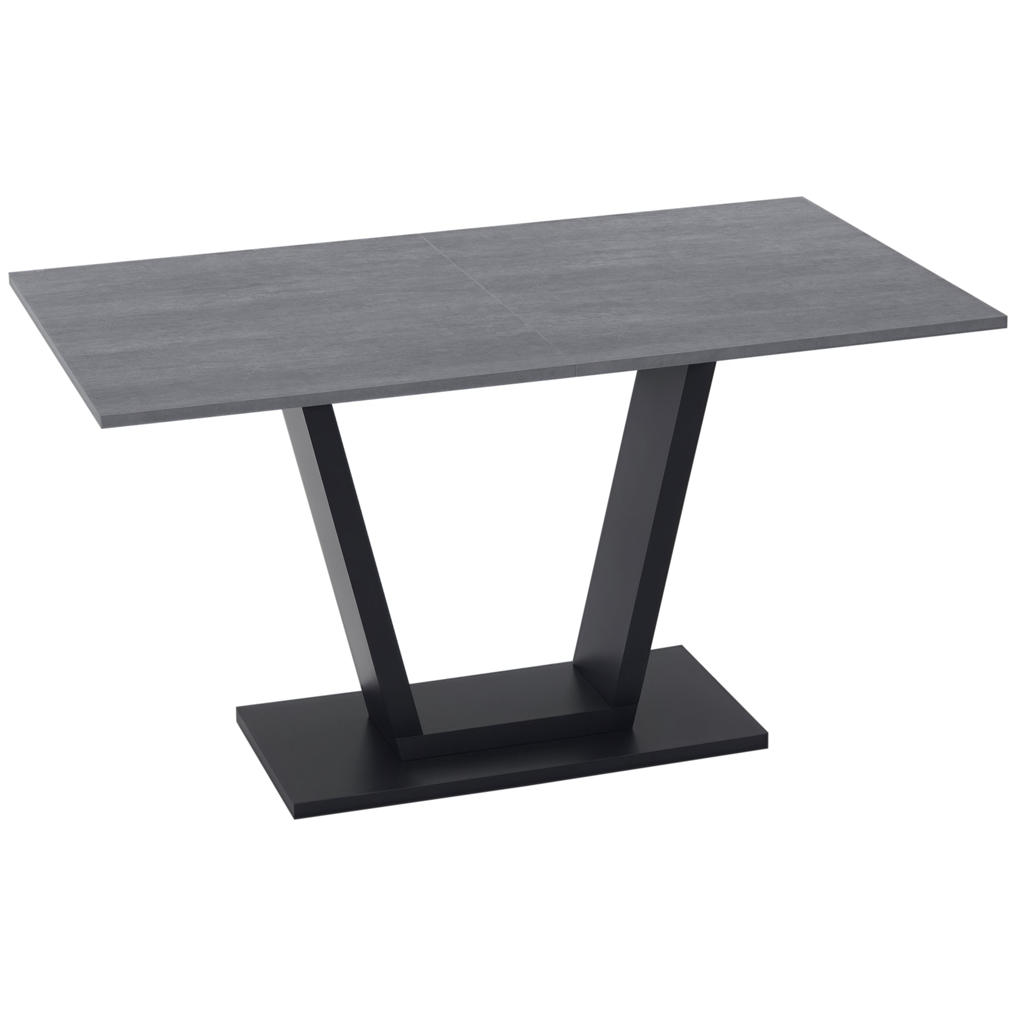 Dining Table for 4-6 people, Living Room Table with Marble Effect Top, 140x80x76 cm