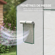 PE Garden Greenhouse, Balcony Greenhouse, Reinforced 140 g/m² Cover, Steel Frame, Roll-Up Zippered Door, 2 Windows, for Vegetables Plants Flowers, Indoor and Outdoor, 196x77x197cm, White