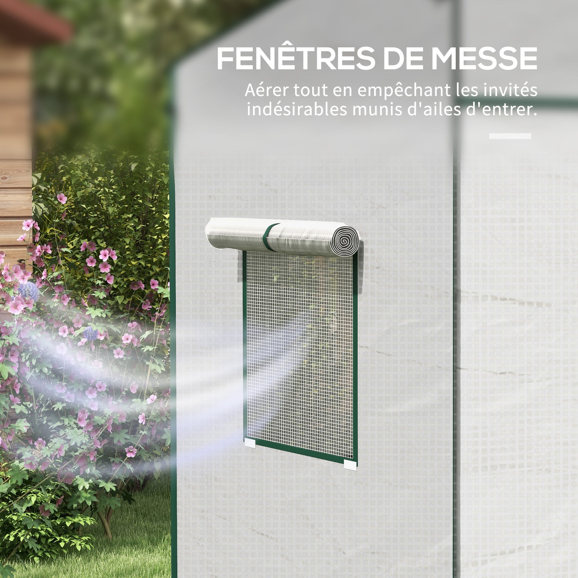 PE Garden Greenhouse, Balcony Greenhouse, Reinforced 140 g/m² Cover, Steel Frame, Roll-Up Zippered Door, 2 Windows, for Vegetables Plants Flowers, Indoor and Outdoor, 196x77x197cm, White