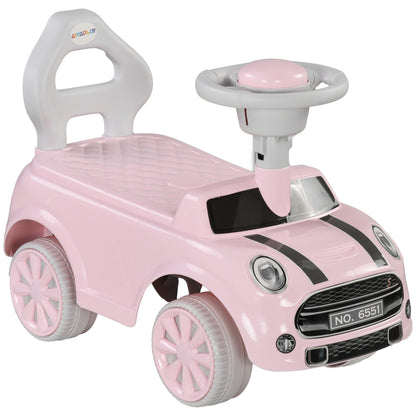 Children's Ride-On Car, Kids Vehicle with Steering Wheel Horn, Children's Car, Ride-On Vehicle with Tipping Guard, Ride-On for Kids, Pink, 53 x 25 x 35 cm