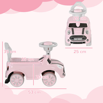 Children's Ride-On Car, Kids Vehicle with Steering Wheel Horn, Children's Car, Ride-On Vehicle with Tipping Guard, Ride-On for Kids, Pink, 53 x 25 x 35 cm