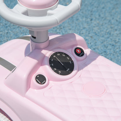 Children's Ride-On Car, Kids Vehicle with Steering Wheel Horn, Children's Car, Ride-On Vehicle with Tipping Guard, Ride-On for Kids, Pink, 53 x 25 x 35 cm