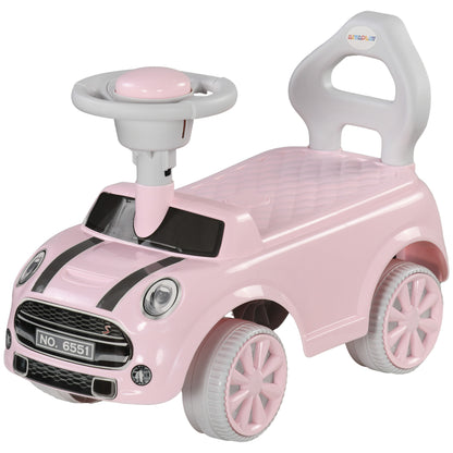 Children's Ride-On Car, Kids Vehicle with Steering Wheel Horn, Children's Car, Ride-On Vehicle with Tipping Guard, Ride-On for Kids, Pink, 53 x 25 x 35 cm