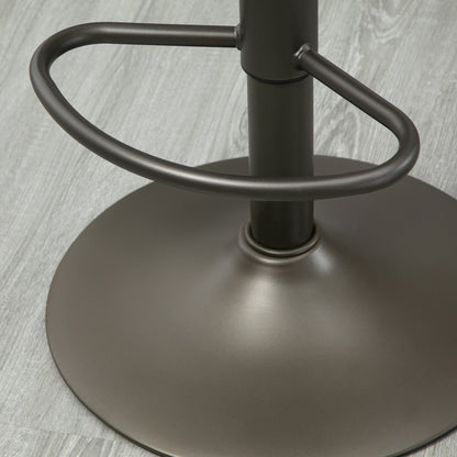 Set of 2 Bar Stools with Footrest, Swivel Kitchen Stools, Adjustable Height, 35x36x64-85cm, Soft Brown