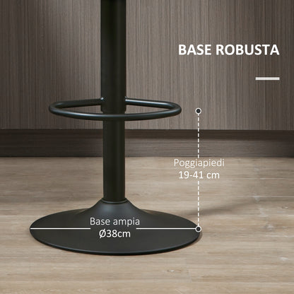 Set of 2 Bar Stools with Footrest, Swivel Kitchen Stools, Adjustable Height, 35x36x64-85cm, Soft Brown