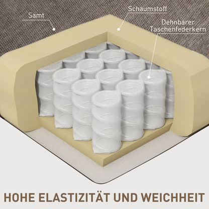 Recliner Chair TV Chair with Reclining Function, Rocking Function, Swivel TV Chair with Footrest, Pocket Spring Core, and Cup Holder, for Living Room, Light Brown