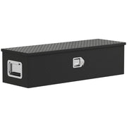 Tool Box Aluminum 99 x 33 x 25.4 cm Tool Case with Metal Closures Carry Handle Lock Keys, Organizer Tool Chest Plastic Toolbox Storage Box for Workshop