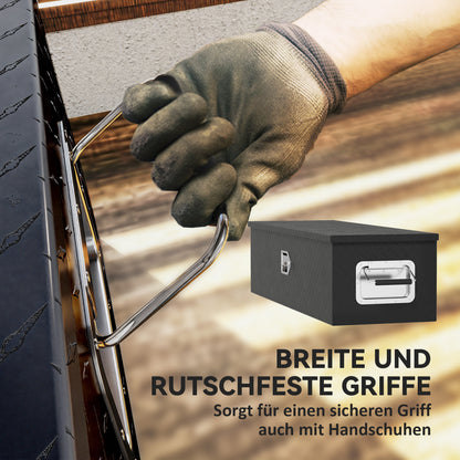 Tool Box Aluminum 99 x 33 x 25.4 cm Tool Case with Metal Closures Carry Handle Lock Keys, Organizer Tool Chest Plastic Toolbox Storage Box for Workshop