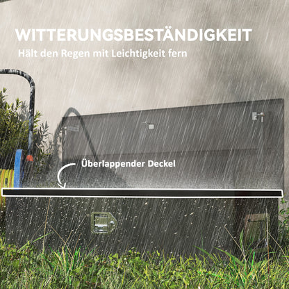 Tool Box Aluminum 99 x 33 x 25.4 cm Tool Case with Metal Closures Carry Handle Lock Keys, Organizer Tool Chest Plastic Toolbox Storage Box for Workshop