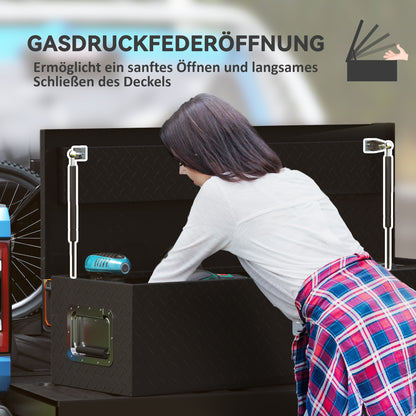 Tool Box Aluminum 99 x 33 x 25.4 cm Tool Case with Metal Closures Carry Handle Lock Keys, Organizer Tool Chest Plastic Toolbox Storage Box for Workshop