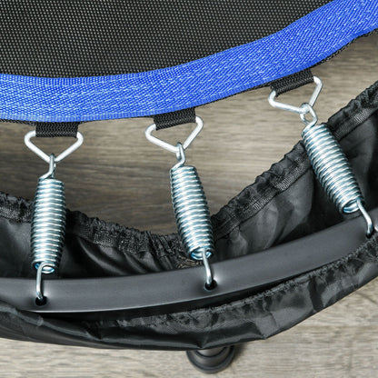 102 cm Fitness Trampoline, Foldable Mini Trampoline with Fourfold Adjustable Handlebar, Fitness Rebounder for Adults, up to 100 kg, Black+Blue