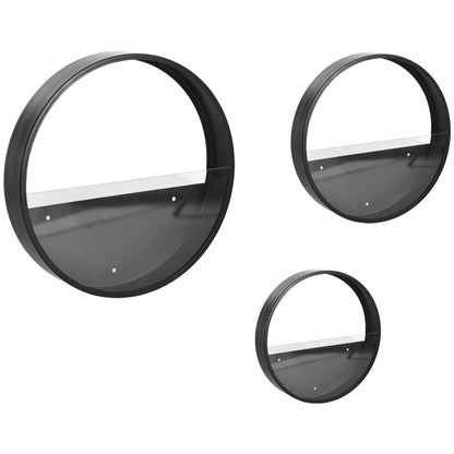 3-Piece Set Planters, Wall Planter, Plant Container for Succulents, Cacti, Wall Vase for Garden, Living Room, Steel, Black