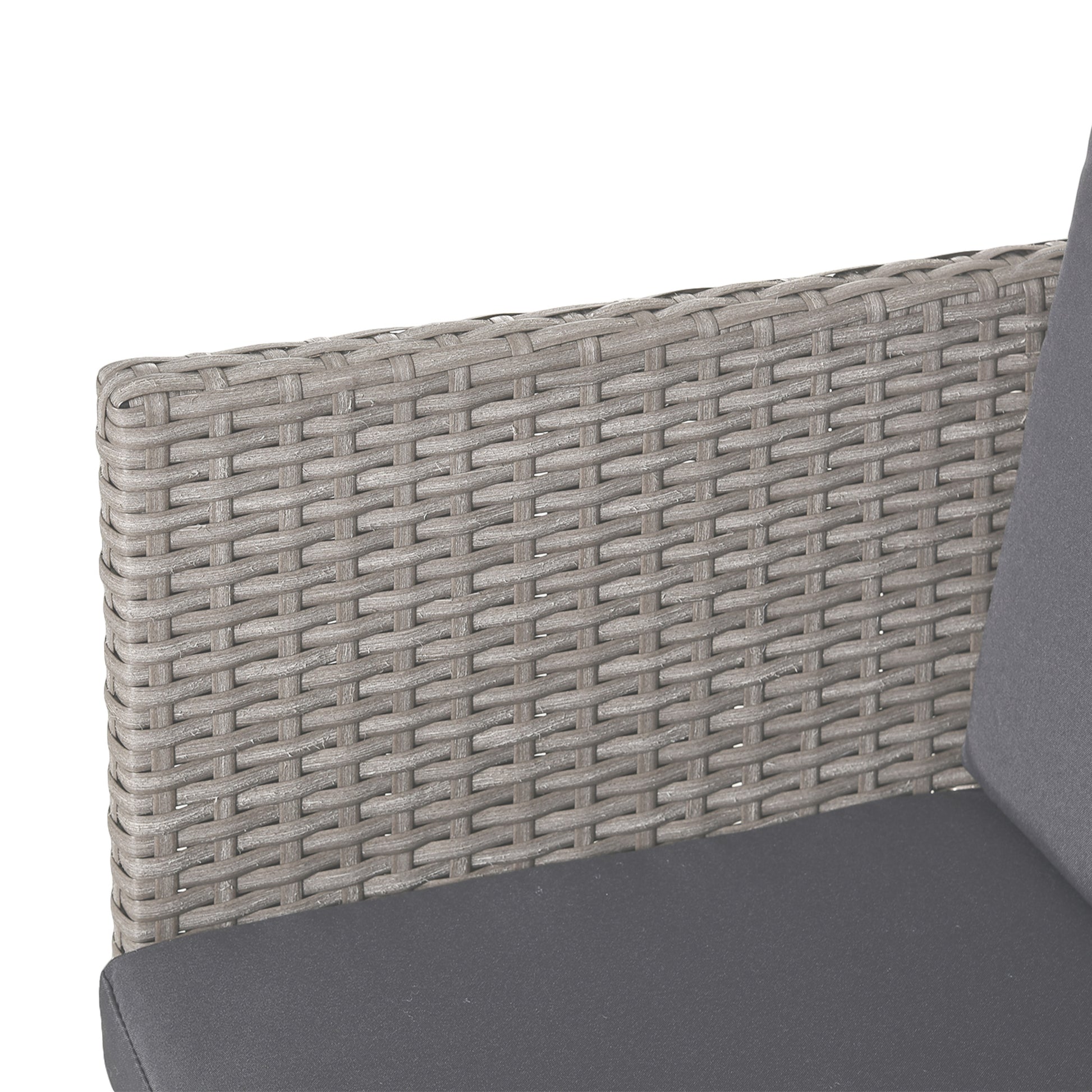 Outdoor Garden Furniture Set Table with 4 Chairs 4 Footrests 9pcs Grey Rattan