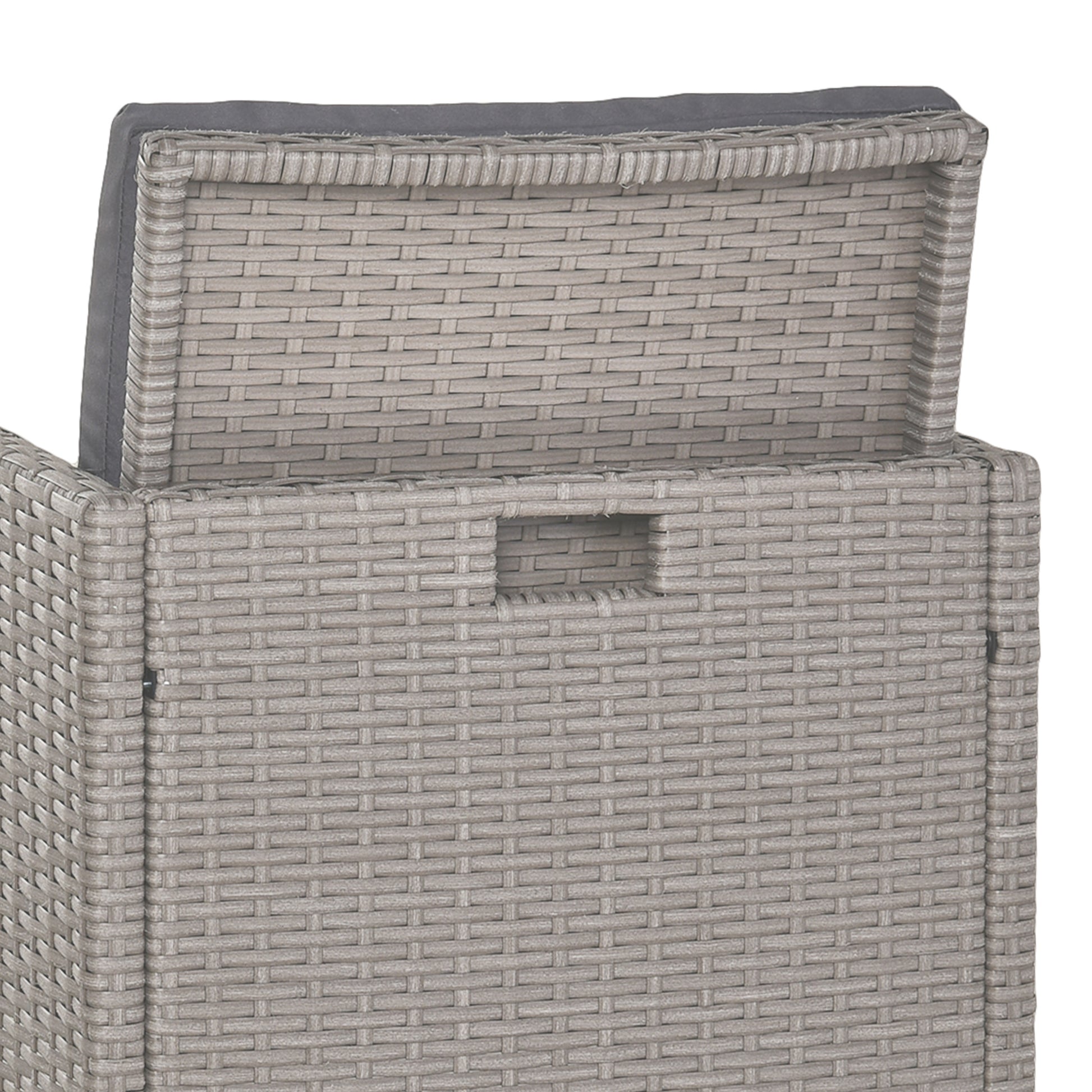 Outdoor Garden Furniture Set Table with 4 Chairs 4 Footrests 9pcs Grey Rattan