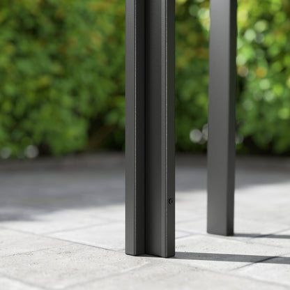 Synthetic Rattan Garden Dining Table Outdoor Terrace Table with Weather-Resistant Metal Structure 120x70x72 cm Grey and Black