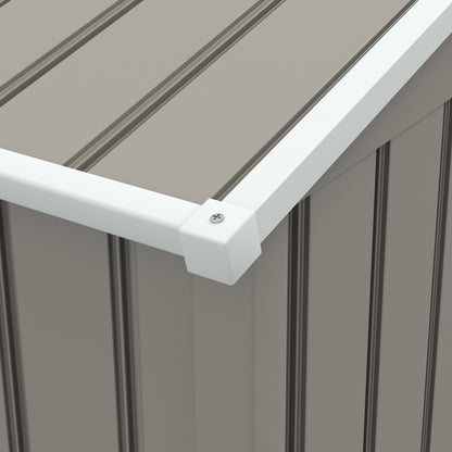 Garden Shed Outdoor 3.6 m² 236x174x190 cm Outdoor Garden Shed with 2 Sliding Doors Sloping Roof and 4 Windows for Patio Terrace Light Gray