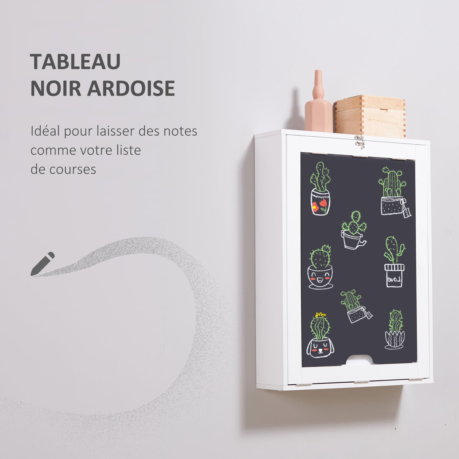 Wall-mounted Foldable Desk Wall-mounted Foldable Table Shelf + Integrated Chalkboard MDF White