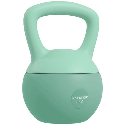 SPORTNOW 8 kg Soft Kettlebell Russian Weight Filled with Metal Sand and Non-Slip Handle for Home Gym Culturism Training Green