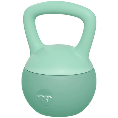 SPORTNOW 8 kg Soft Kettlebell Russian Weight Filled with Metal Sand and Non-Slip Handle for Home Gym Culturism Training Green
