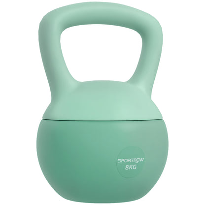 SPORTNOW 8 kg Soft Kettlebell Russian Weight Filled with Metal Sand and Non-Slip Handle for Home Gym Culturism Training Green