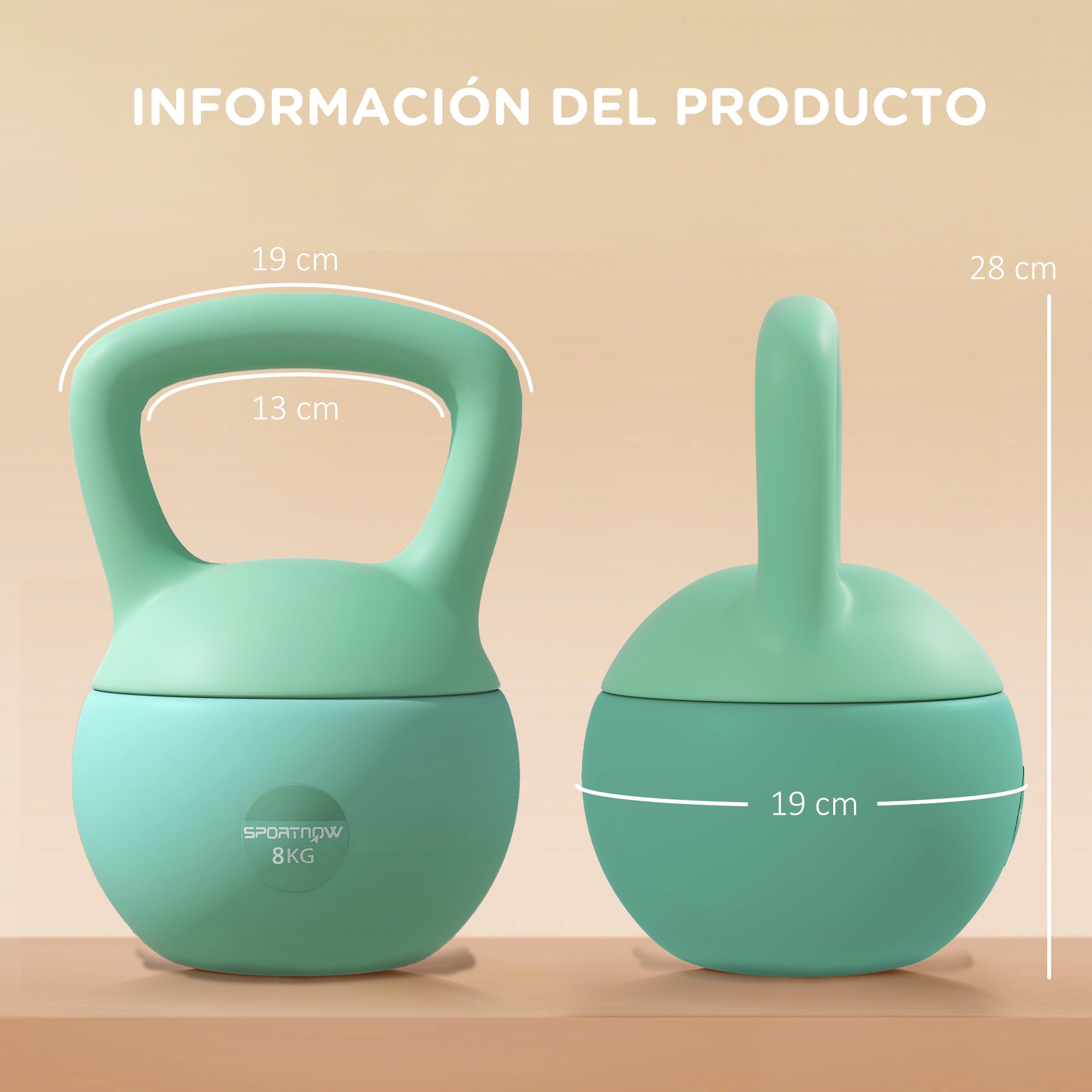 SPORTNOW 8 kg Soft Kettlebell Russian Weight Filled with Metal Sand and Non-Slip Handle for Home Gym Culturism Training Green
