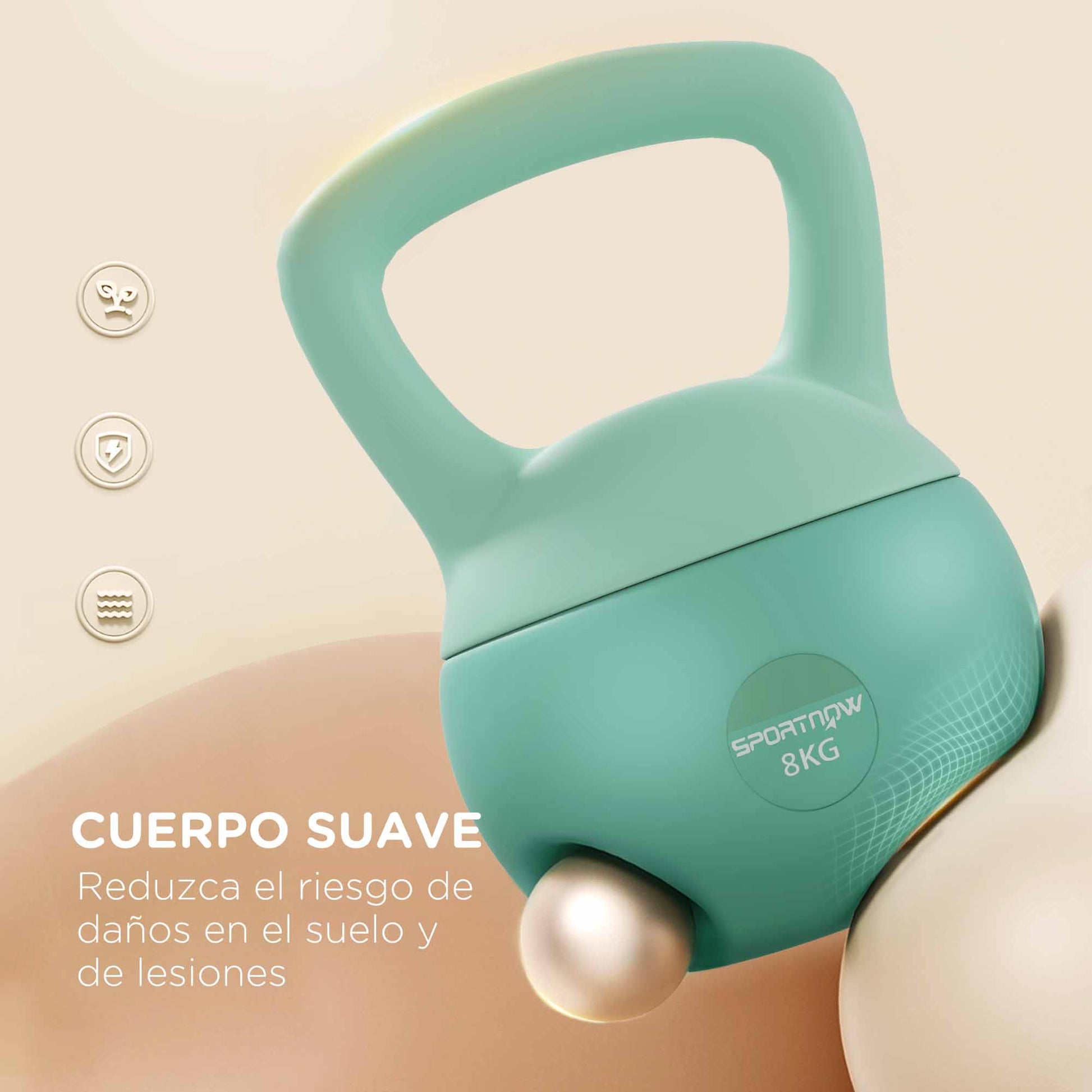 SPORTNOW 8 kg Soft Kettlebell Russian Weight Filled with Metal Sand and Non-Slip Handle for Home Gym Culturism Training Green