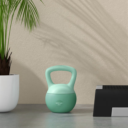 SPORTNOW 8 kg Soft Kettlebell Russian Weight Filled with Metal Sand and Non-Slip Handle for Home Gym Culturism Training Green