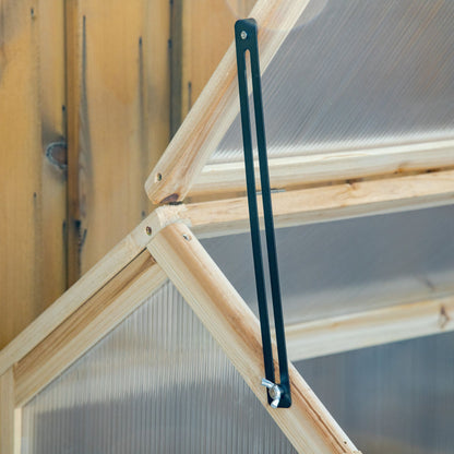 Wooden Mini Greenhouse 90 x 52 x 49.5 cm, Plant Bed with Cover, Light-Transmitting Cold Frame, Winter-Proof Raised Garden Bed for Garden, Balcony, Natural Wood