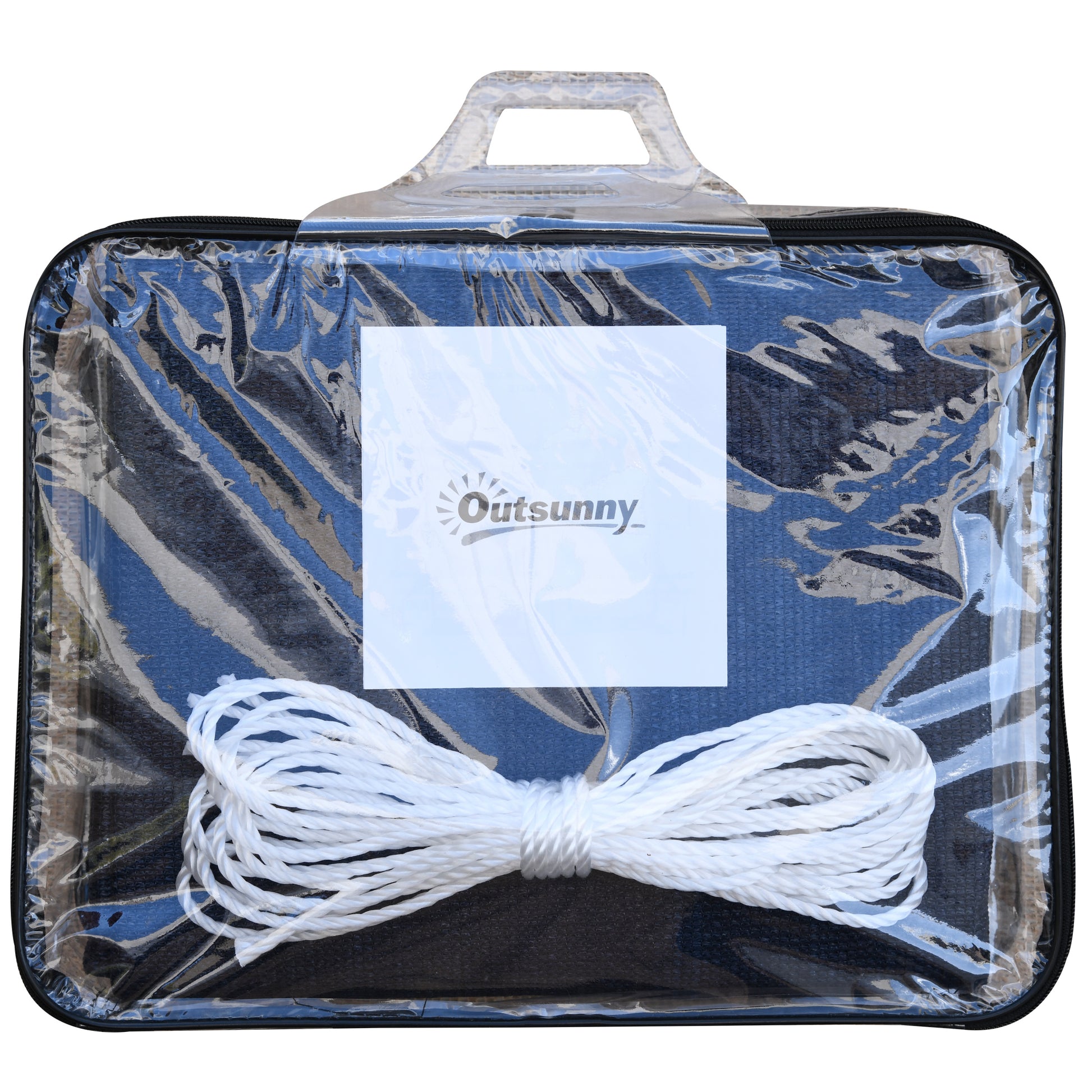 Rectangular Shade Sail 4 x 3 m High-Density Polyethylene UV Protection With Storage Bag - Blue color