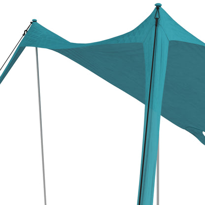 Sun Canopy Sun Shade Sail Waterproof UV and Weather Protection with Steel Poles, Carrying Bag, for Camping, Travel, Fishing, Picnics 2.15 x 2 x 2 m, Sky Blue