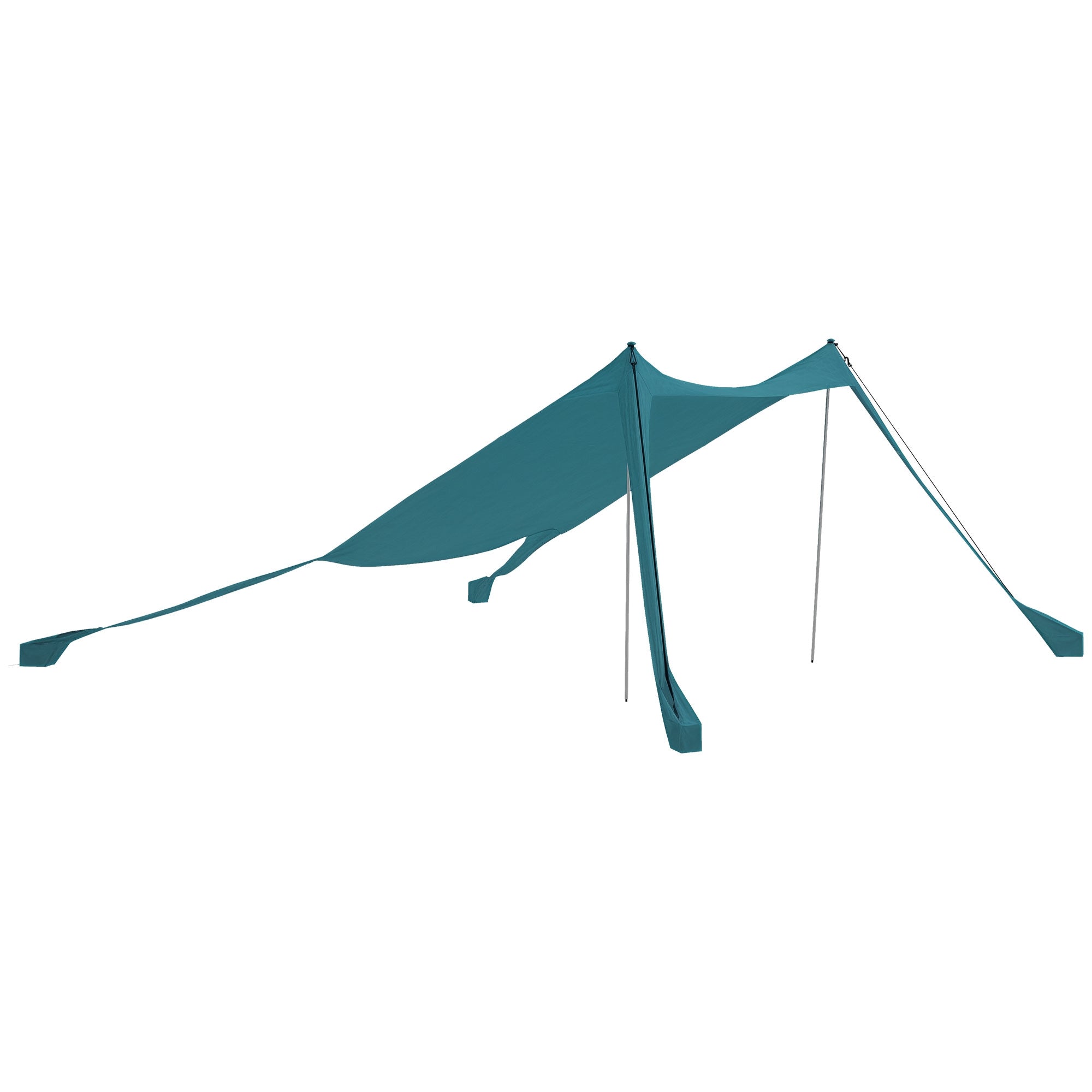 Sun Canopy Sun Shade Sail Waterproof UV and Weather Protection with Steel Poles, Carrying Bag, for Camping, Travel, Fishing, Picnics 2.15 x 2 x 2 m, Sky Blue