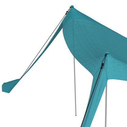 Sun Canopy Sun Shade Sail Waterproof UV and Weather Protection with Steel Poles, Carrying Bag, for Camping, Travel, Fishing, Picnics 2.15 x 2 x 2 m, Sky Blue