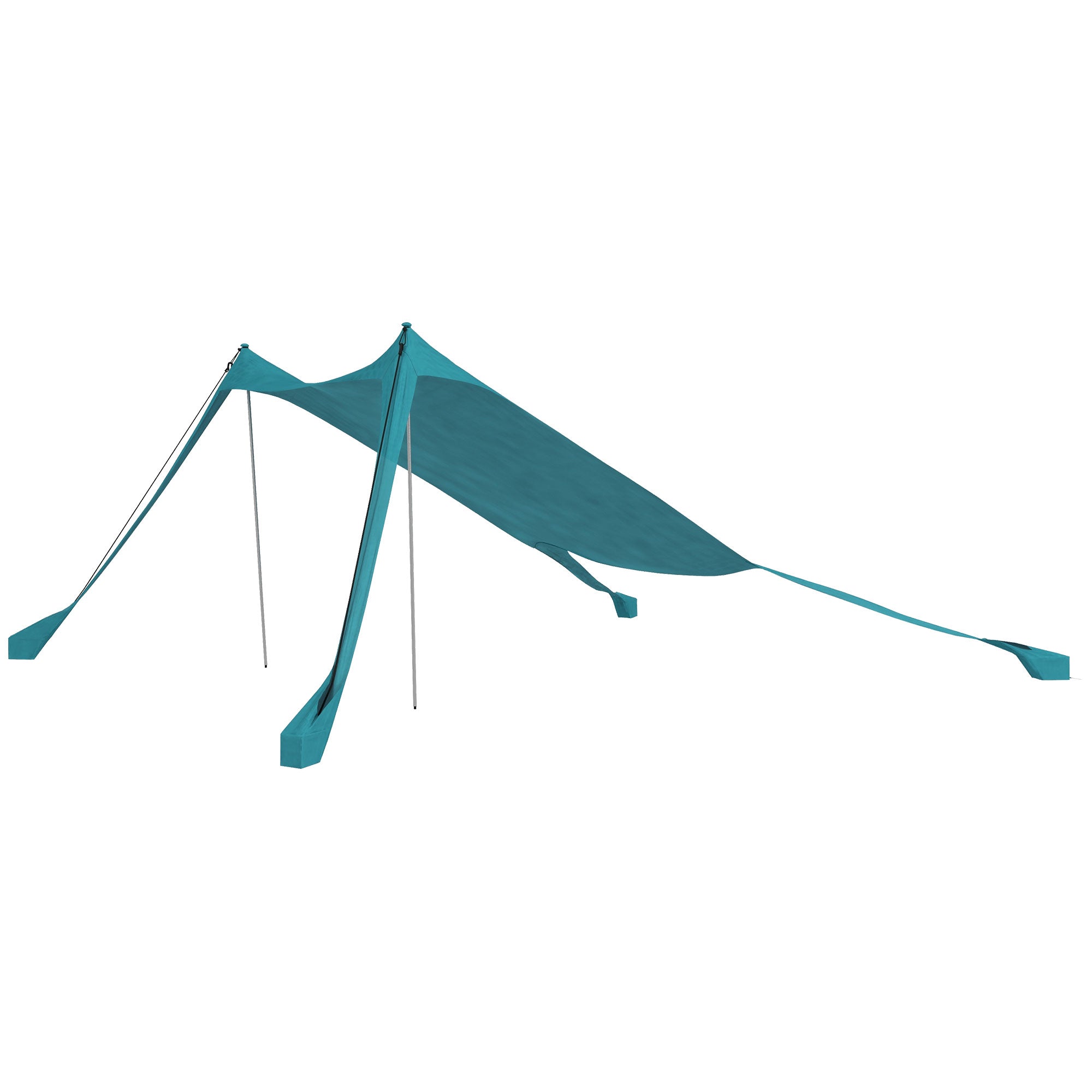Sun Canopy Sun Shade Sail Waterproof UV and Weather Protection with Steel Poles, Carrying Bag, for Camping, Travel, Fishing, Picnics 2.15 x 2 x 2 m, Sky Blue
