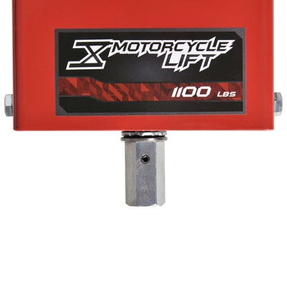 Motorcycle Lift with Adjustable Height 19-53 cm, 500 kg Capacity Moto Stand for Parking or Repair Workshop Garage Black and Red