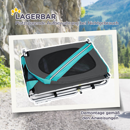 Dog Trailer Bike Trailer Dog Transporter Dog Bike Trailer for Small to Medium Dogs Oxford Fabric Rain Cover Breathable Green 130 x 73 x 90 cm