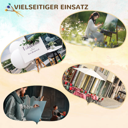 Folding Field Easel, Tripod Easel, Height Adjustable Canvas Easel, Portable Studio Easel made of Beech Wood for Canvases up to 107cm Height, Natural