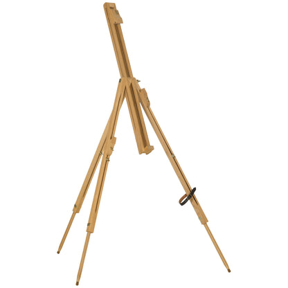 Folding Field Easel, Tripod Easel, Height Adjustable Canvas Easel, Portable Studio Easel made of Beech Wood for Canvases up to 107cm Height, Natural