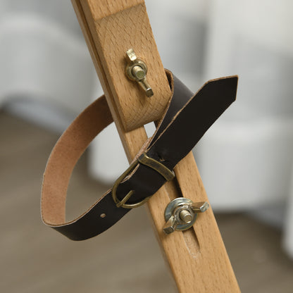 Folding Field Easel, Tripod Easel, Height Adjustable Canvas Easel, Portable Studio Easel made of Beech Wood for Canvases up to 107cm Height, Natural