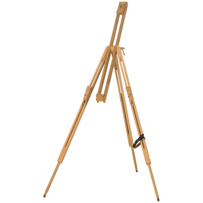 Folding Field Easel, Tripod Easel, Height Adjustable Canvas Easel, Portable Studio Easel made of Beech Wood for Canvases up to 107cm Height, Natural