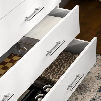 4-Drawer Chest Bedroom Dresser with Legs Modern Nightstand for Living Room Office Entryway 112x38.2x81 cm White